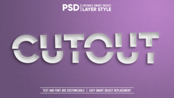 Sliced Paper Cutout 3D Editable Layer Style Text Effect psd