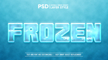 Cool Ice Block Frozen Editable Layer Style Smart Object Text Effect psd