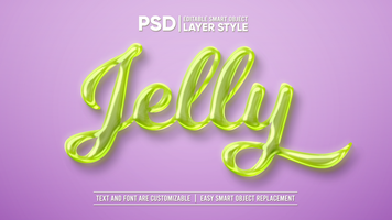 Sweet Green Jelly Slime Candy Gum Layer Editable Style Smart Object Text Effect psd