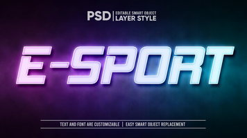 e-sport LED licht lamp bewerkbare laag stijl slim voorwerp tekst effect psd