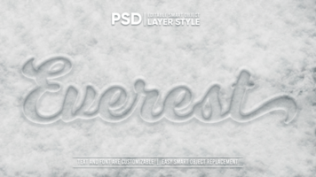 Cold Winter White Snow Typography Draw Editable Layer Style Smart Object Text Effect psd