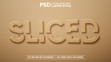 Sliced Cardboard Paper Cutout 3D Editable Layer Style Text Effect psd