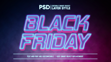 Black Friday Holographic Light Smart Object Layer Effect psd