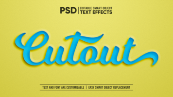 Paper Cutout Editable Smart Object Text Effect psd