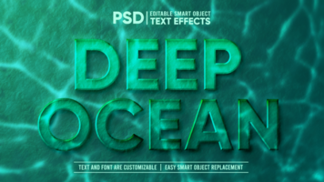 3D Deep Underwater Stone Editable Smart Object Text Effect psd