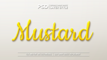 mostarda liquido lettering strato modificabile strato stile inteligente oggetto testo effetto psd