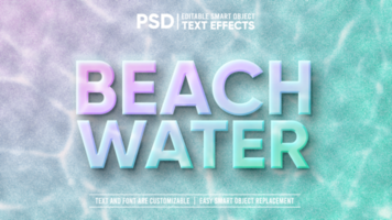 3d hermosa submarino playa editable inteligente objeto texto efecto psd