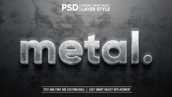 Scratched Iron Metal Steel 3D Editable Smart Object Layer Style Text Effect psd