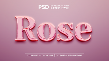 Rose or luxe intelligent objet couche effet psd