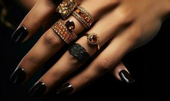 Modern manicure background photo