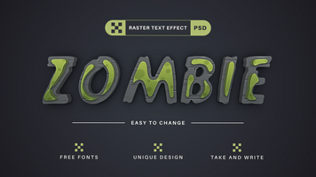 Zombie - - editierbar Text Wirkung, Schriftart Stil psd