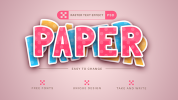 Papier Kunst - - editierbar Text Wirkung, Schriftart Stil psd