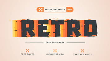 Retro Editable Text Effect Font Style psd