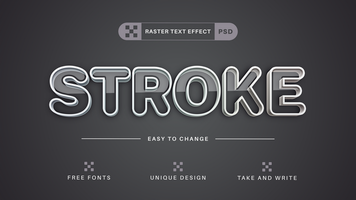 White Stroke - Editable Text Effect, Font Style psd