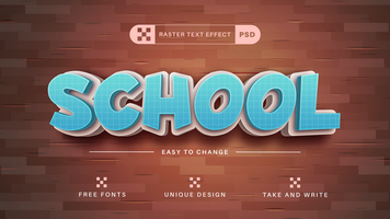 School - Editable Text Effect, Font Style psd