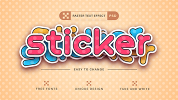 Sticker - Editable Text Effect, Font Style psd