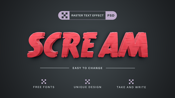 Scream - Editable Text Effect, Font Style psd