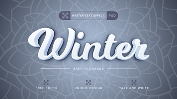 psd invierno - editable texto efecto, fuente estilo