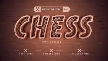 schack - redigerbar text effekt, font stil psd