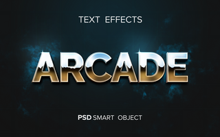 arcade texte effet maquette psd