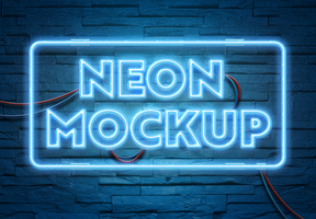 neon teken tekst effect mockup psd