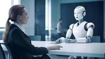 AI stealing our jobs, AI job interview. photo