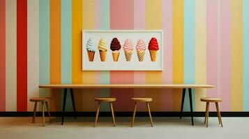 Ice cream illustration background design, summer vibes, ice cool photo