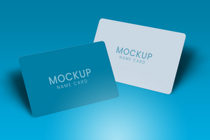 blue name card mockup design psd