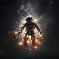 An astronaut in space photo