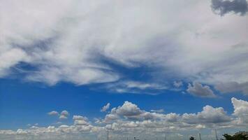 Blue sky and white clouds in Nakhon Ratchasima Province, Thailand photo