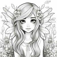 Fairy Girl Coloring Pages photo