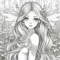 Fairy Girl Coloring Pages photo