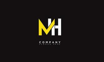 mh alfabeto letras iniciales monograma logo hm, m y h vector