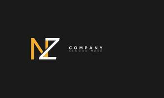 NZ Alphabet letters Initials Monogram logo ZN, N and Z vector