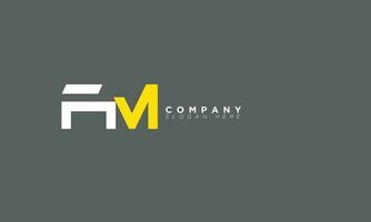 fm alfabeto letras iniciales monograma logo mf, f y m vector