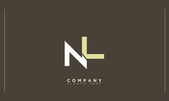 NL Alphabet letters Initials Monogram logo LN, N and L vector