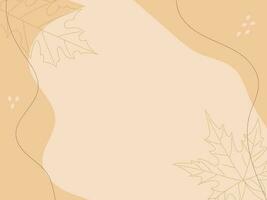 Abstract background with line art autumn Leaf. Vector illustration of backdrop with copy space text