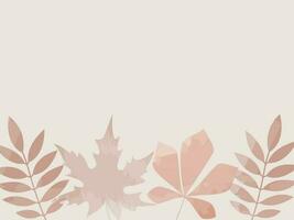 Abstract autumn background in pastel colors with watercolor leaves. Vector illustration with copy space text