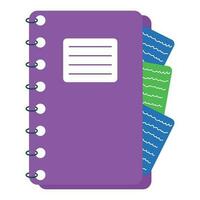 School spiral notebook with notes icon. Vector flat illustration