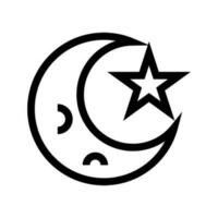 Moon And Star Icon Vector Symbol Design Illustration