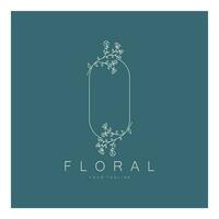 Elegant floral and leaf frame. Delicate botanical vector illustration for labels, spas, corporate identity, and wedding invitations