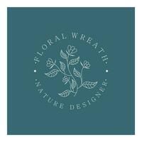 Elegant floral and leaf frame. Delicate botanical vector illustration for labels, spas, corporate identity, and wedding invitations