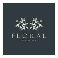 Elegant floral and leaf frame. Delicate botanical vector illustration for labels, spas, corporate identity, and wedding invitations