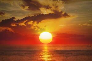tropical sea sunset summer nature background photo