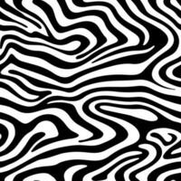 Abstract curve shape seamless pattern. Monochrome zebra skin wallpaper. Dynamic wave surface ornament. Creative lines tile. vector