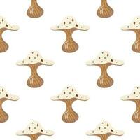 Hand drawn psychedelic mushrooms seamless pattern. Magical fly agaric wallpaper. vector