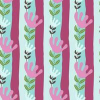 Unusual flower seamless pattern in simple style. Cute stylized flowers background. vector