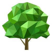 Abstract low poly tree icon isolated. Geometric forest polygonal style. 3d low poly symbol. Stylized eco design element. vector