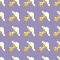 Hand drawn psychedelic mushrooms seamless pattern. Magical fly agaric wallpaper. vector