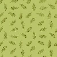 Abstract seaweed backdrop. Organic fern leaves seamless pattern. Simple style botanical background. vector